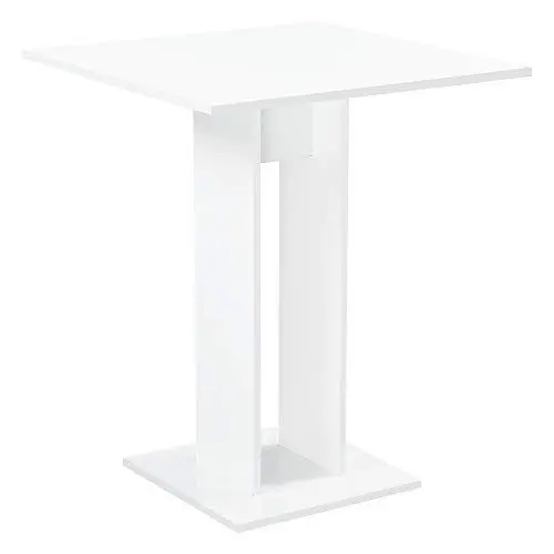 Produktbild: (en.casa) Küchentisch 'Lindesnes' Quadratisch 65 x 65 x 78 cm Säulentisch Esszimmertisch aus Spanplatte Speisetisch Tisch Weiß Hochglanz