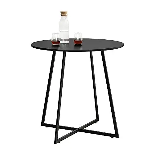 Produktbild: (en.casa) Küchentisch Vaggeryd 78x80cm Esstisch Tisch Esszimmertisch Metallgestell Schwarz