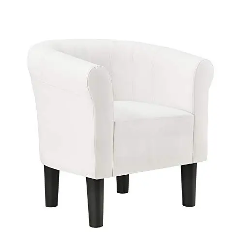 Produktbild: (en.casa) Sessel 70x70x58cm Weiß Kunstleder Clubsessel Relaxsessel