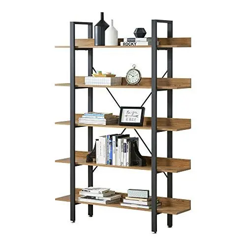 Produktbild: (en.casa) Standregal Calamotta mit 5 Ablagen Haushaltsregal Büro-Regal mit 5 Regalböden Bücherregal 171x120x28 cm