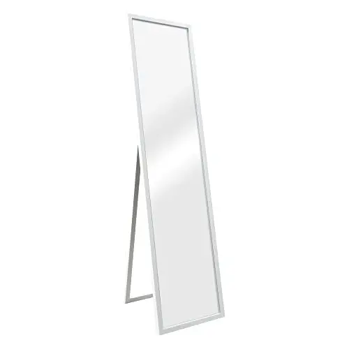 Produktbild: (en.casa) Ganzkörperspiegel Giovinazzo Standspiegel mit Rahmen 150 x 35 cm neigbar Bodenspiegel zum Aufstellen Schlafzimmer rechteckig Flurspiegel Weiß