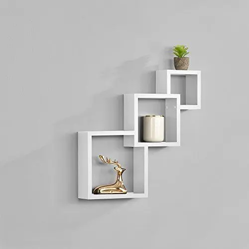 Produktbild: (en.casa) Stylisches Wandregal weiß matt im Retro-Design