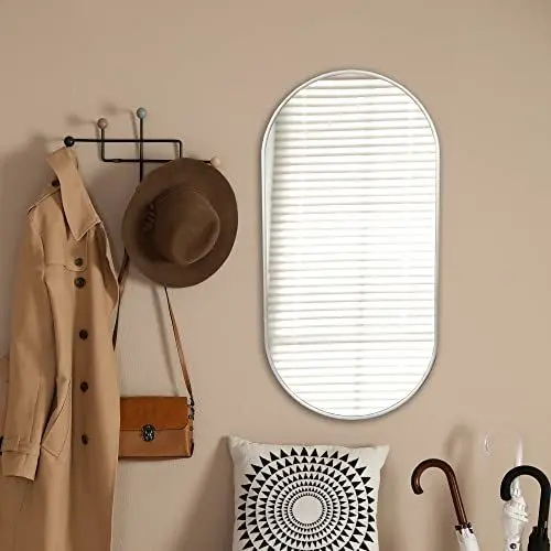 Produktbild: (en.casa) Wandspiegel Picciano Badezimmerspiegel 40x80cm Schminkspiegel Champagner Silber oval Dekospiegel