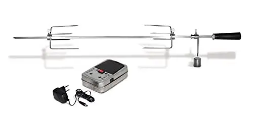 Produktbild: Enders® Edelstahl-Grillspieß für Boston & HYDE 6, Grillspieß Boston & HYDE 6, mit Fleischklammer, elektrischer Drehspieß, silber, #7909