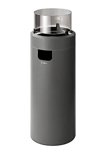 Produktbild: Enders Terrassenfeuer NOVA LED L GREY, Gas Terrassenfeuer mit Ambientebeleuchtungen, ECO GREEN Brenner-Technologie und exzellentem Design, H102cm Ø 62cm, grau #5605
