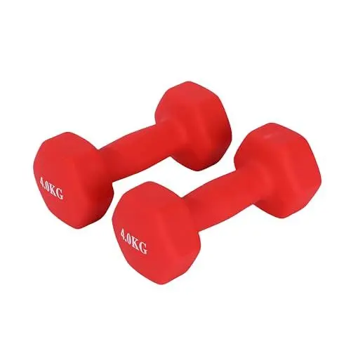 Produktbild: Endless Neoprene Coated Fixed Dumbbell for Gym Exercises | Pair of 5 Kg (2 * 11 LB) | Material : Iron with Vinyl Coat | Weights for Women and Men, Red
