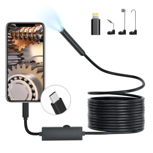 Produktbild: Endoskop teleskop Kamera Inspektionskamera 1920P, Typ C Endoskop, Scope Kamera Endoskopkamera Handy mit 8 LED Leuchten, 7.9mm wasserdichte Endoskopkamer für Android und iOS (5M)