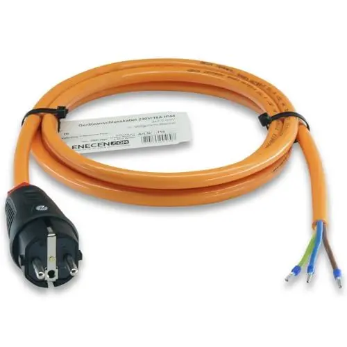 Produktbild: ENECEN 1183201 Anschlusskabel 230V/16A IP44 PUR H07BQ-F 3x2,5 mm² mit Vollgummi-Stecker/freies Ende 1m