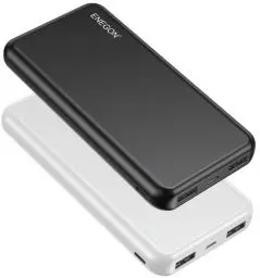 Produktbild: ENEGON 2er-Pack Powerbank 10000mAh, Powerbank Klein mit USB-C-EIN- und Ausgang und Zwei USB-Ausgängen für Apple iPhone, iPad, Samsung Galaxy S9, Tablets und mehr (Schwarz + Weiß)
