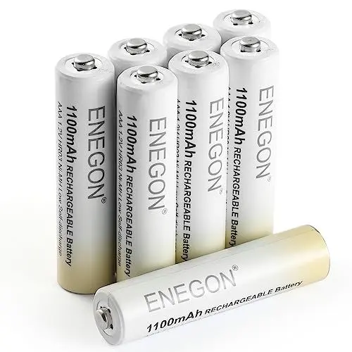 Produktbild: ENEGON AAA Batterien 1100mAh Wiederaufladbar - Hochkapazitäts 1,2V NI-MH AAA Akkus Vorgeladen - Geringe Selbstentladung, inkl. Aufbewahrungsbox, 8er Pack