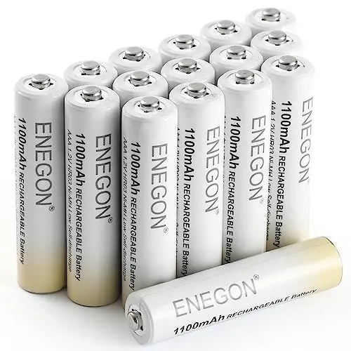 Produktbild: ENEGON AAA Batterien 1100mAh wiederaufladbar - Hochkapazitäts 1,2V NI-MH AAA Akkus vorgeladen - geringe Selbstentladung, inkl. Aufbewahrungsbox, 16er Pack