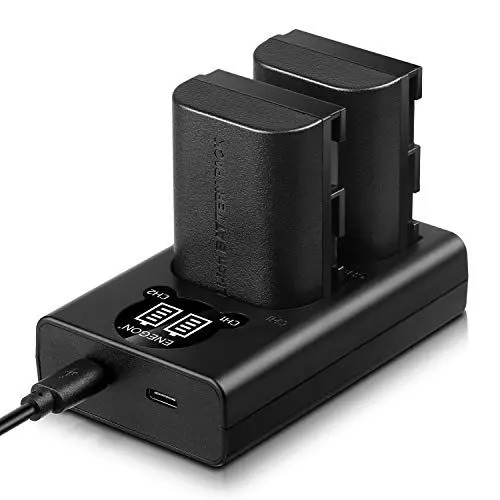 Produktbild: ENEGON LP-E6 Ersatzakku (2 Stück) und Smart LED Dual USB Ladegerät für Canon LP-E6, LP-E6N und Canon EOS 5D Mark II/III/IV, 5DS, 5DS R, 6D, 7D, 7D Mark II, 60D, 70D, 80D und mehr