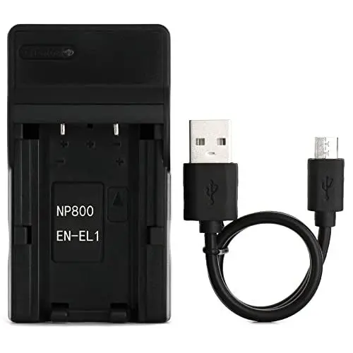 Produktbild: EN-EL1 USB Ladegerät für Nikon COOLPIX 4300, 4500, 4800, 5000, 5400, 5700, 775, 8700, 880, 885, 995, E880 Kamera und Mehr