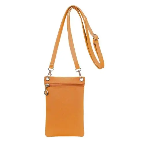 Produktbild: Energather Handy Tasche, Weiches PU-Leder Handy Umhängetasche Umhängen Damen, Handytasche Zum mit kann getrennt werden Schulterblätter Gürtel für Einkaufen, Verabredungen, Spaziergänge (gelb)