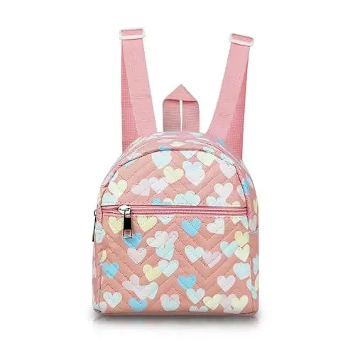 Produktbild: Energather Rucksack Damen Klein, PU-Leder Cityrucksack Handtaschen für Frauen, Mini Rucksacktasche mit Einstellbarem Schultergurt für Reise, Einkaufen, Spazieren (rosa)