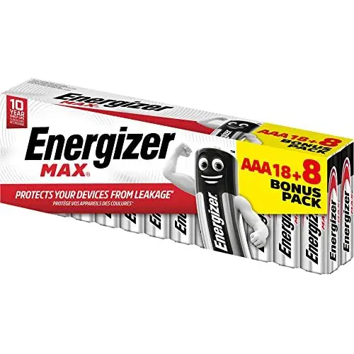 Produktbild: ENERGIZER PILAS ALKALINE MAX MAX LR03 (AAA) BL18+8 BR E301644100 Naranja
