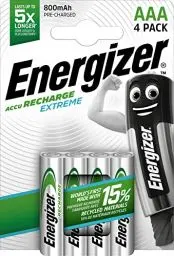 Produktbild: Energizer AAA Batterien, wiederaufladbar, 4 Stück, Recharge Extreme