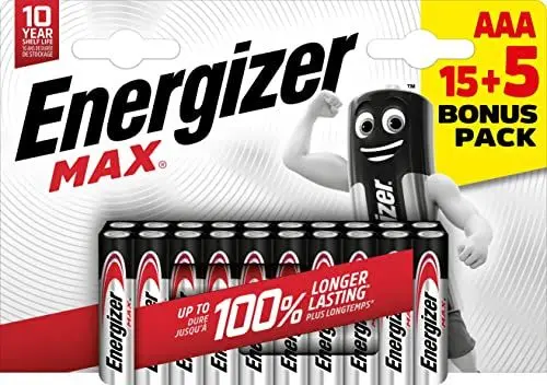 Produktbild: Energizer Max 15+5 gratis Micro (AAA)-Batterie Alkali-Mangan 1.5V 20St.