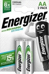 Produktbild: Energizer NimH-Akku Rechargeable Extreme Mignon (1,2Volt 2300mAh, vorgeladen 2er-Packung)