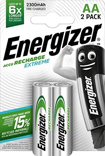 Produktbild: Energizer NimH-Akku Rechargeable Extreme Mignon (1,2Volt 2300mAh, vorgeladen 2er-Packung)