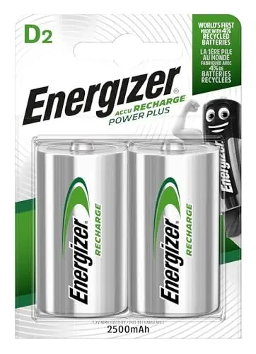 Produktbild: Energizer Wiederaufladbare Batterien D, Recharge Power Plus, 2er Pack