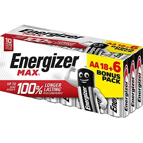 Produktbild: Energizer - MAX, 18+6 AA-Batterien, Lange Lebensdauer für den täglichen Gebrauch, ohne Sulfatierung und 10 Jahre Lebensdauer