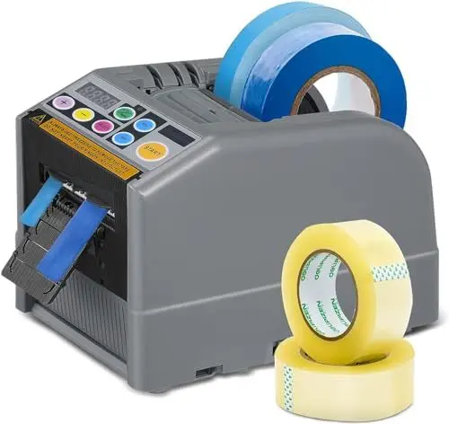 Produktbild: ENERHUB Zcut-9 Automatischer Klebebandabroller, Verbesserter Automatische Bandspender mit Silikongetriebe, für starke Klebebänder, Bandbreite 6-60mm Länge 5-999mm, für Büro (Silikonrad 2025)