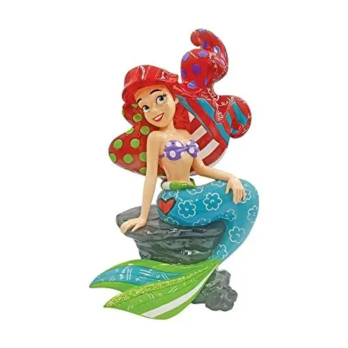 Produktbild: ENESCO Disney by Romero Britto Die kleine Meerjungfrau Arielle auf Felsen, 17 cm, Mehrfarbig