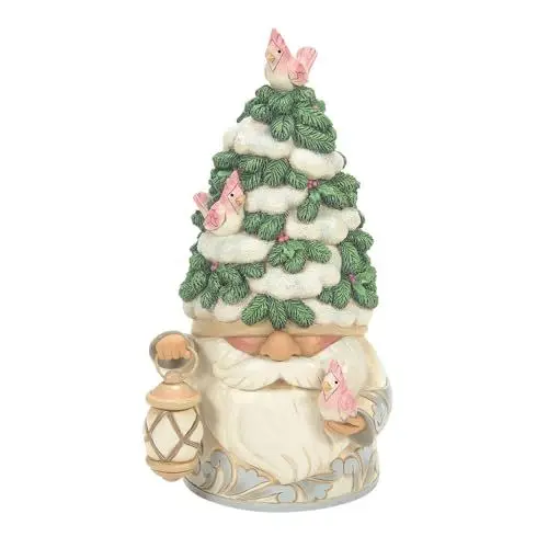 Produktbild: Enesco Jim Shore Heartwood Creek White Woodland Fir-Ever Festlicher Zwerg mit immergrünem Baumhut Figur, 7,09 Zoll, Harz, Steinpulver