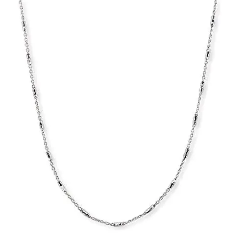 Produktbild: Engelsrufer Damen Anker Halskette aus Sterling Silber rhodiniert mit Silberelementen verziert - in zwei Längen verstellbar - Karabinerverschluss - Länge: 48cm