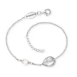 Produktbild: Engelsrufer Damen Armband Himmelsträne mit Lebensblume und Kraftstein Rosenquarz, Sterling Silber, verstellbar, nickelfrei
