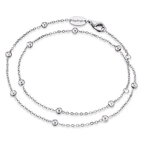 Produktbild: Engelsrufer Damen Armband aus Sterling Silber, doppelt gewickelte Perlen in silber, Karabinerverschluss, längenverstellbar, nickelfrei, ERB-LILMOON