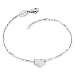 Produktbild: Engelsrufer Damen-Armband aus Sterling Silber mit Herz-Anhänger, 17 + 2 cm, nickelfrei