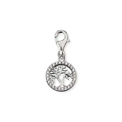 Produktbild: Engelsrufer Damen Charm Anhänger Tree of Life Lebensbaum silber aus Sterling Silber - besetzt mit 26 Zirkonia Steinen - Karabinerverschluss - nickelfrei
