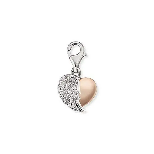 Produktbild: Engelsrufer Damen Charm Anhänger With Love Herzflügel Bicolor aus Sterling Silber, Mit Zirkonia, Karabinerverschluss, Nickelfrei, Allergikerfreundlich