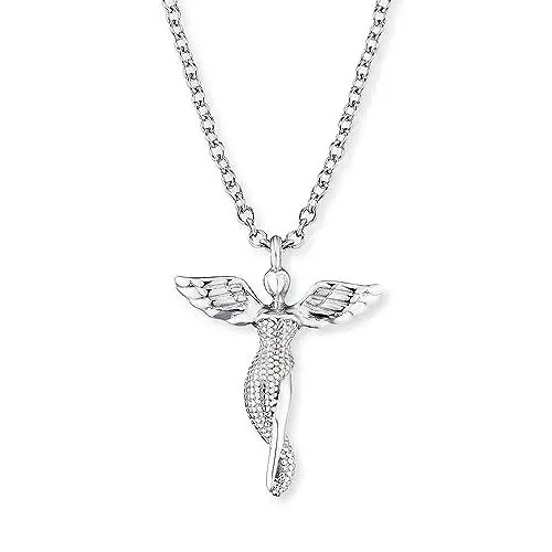 Produktbild: Engelsrufer Damen Halskette aus Sterling Silber, mit Engel Anhänger und Silberperlen, verstellbar (zwei Längen), Karabinerverschluss, nickelfrei, Allergiker freundlich
