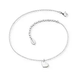 Produktbild: Engelsrufer Fußkettchen mit Herz Anhänger für Damen, 925er Sterlingsilber rhodiniert, verstellbare Länge, nickelfrei, Allergiker geeignet
