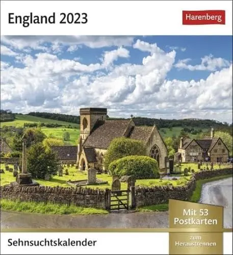 Produktbild: England Sehnsuchtskalender 2023. Fernweh in einem kleinen Kalender zum Aufstellen. Die schönsten Landschaften Englands als Postkarten in einem ... Aufhängen.: Wochenkalender mit 53 Postkarten