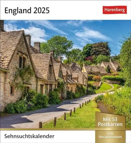 Produktbild: England Sehnsuchtskalender 2025 - Wochenkalender mit 53 Postkarten: Fernweh in einem Foto-Kalender zum Aufstellen. Die schönsten Landschaften Englands ... zum Aufhängen (Sehnsuchtskalender Harenberg)