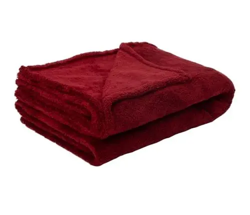 Produktbild: ENGLISH HOME Kuscheldecke, Flauschig Decke, Flanell Fleecedecke, Warm Wolldecke, Weich Sofadecke, Hochwertige Couchdecke, Damen, Softy, Bordeaux, 130x170 cm