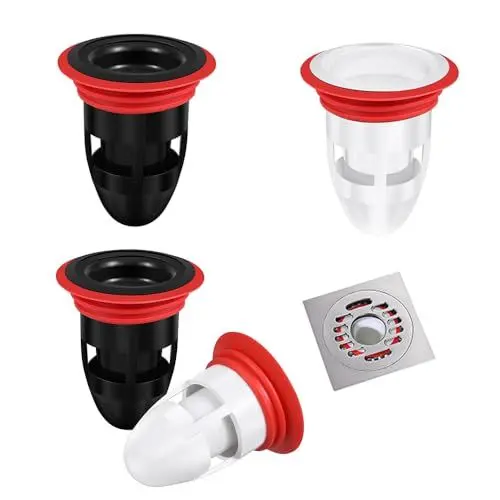 Produktbild: EnixwH 4 Stück Bodenablauf Dusche, Geruchsverschluss Bodenablauf, Badezimmer Dusche Floor Drain, für Badezimmer Garten Wäschekammer Toilette Balkon Küchen Keller (5,5 × 6,5 cm)