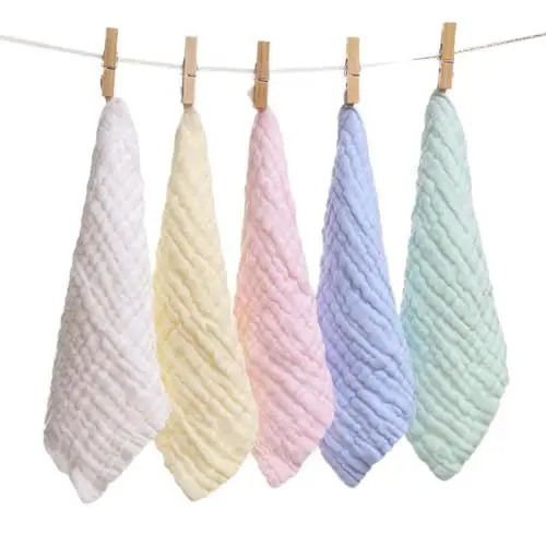 Produktbild: EnixwH 5 Stück Spucktücher Baby, 25x50cm Mulltücher Baby, Spucktuch Atmungsaktive und Mullwindeln Spucktücher Wickeltücher für Kleinkinder, Stoffwindeln für Neugeborene Jungen und Mädchen