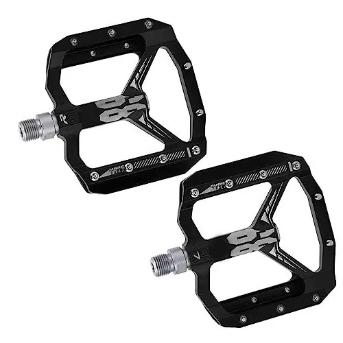 Produktbild: 2 Stück Mountainbike-Pedale, rutschfest, DU-Lager, Leichte Fahrradplattform, Flache Pedale für Waldstraßen, Berge, Geländefahrten (Black)