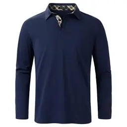 Produktbild: Enlision Poloshirt Herren Langarm Polohemd Navy blau Casual Golf Poloshirts Baumwolle Regular Fit Sport Polo T-Shirt Männer M