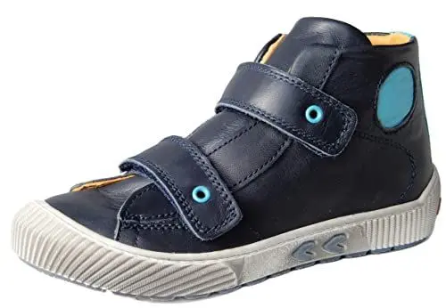 Produktbild: ennellemoo®-Jungen-Kinder- echt Leder Schuhe-Sneaker-Boots-Halbschuhe-Klettverschluss.Premiumschuhe. (Blau Marineblau, Numeric_34)