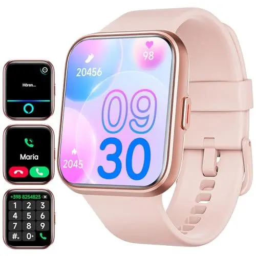 Produktbild: ENOMIR Smartwatch Damen mit Telefonfunktion, schrittzähler Uhr Damen mit großem Farbdisplay, Alexa eingebaute, Pulsmesser, Schlafmonitor, Schrittzähler, Aktivitätstracker kompatibel mit Android/IOS