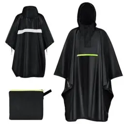 Produktbild: ENONEO Wasserdichter Fahrrad Regenponcho mit Kapuze, Wasserdicht Regenjacken Wiederverwendbar Regencape Unisex Regen Poncho Cape Erwachsene Leicht Regenmantel für Wandern Radfahren Angeln