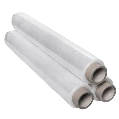 Produktbild: Enpack Frischhaltefolie transparent aus PE - 4 Rollen - 300m lang x 45cm breit - Großrollen Klarsichtfolie reißfest - Küchenfolie Profi-Rollen
