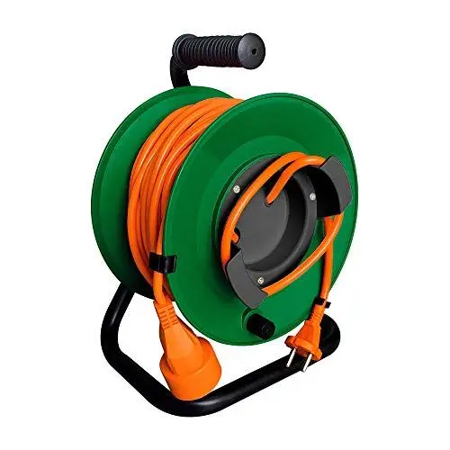 Produktbild: Enrouleur sans prise - 2 x 1,5 mm² - 25m pied métal + coupe circuit