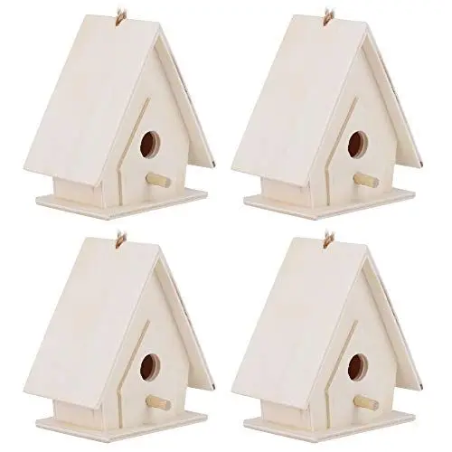 Produktbild: Entatial Platane-Holz-Vogelhaus, 4-teiliges Vogelhaus, für andere Wildtiere, Vögel, Schwalben, Papageien